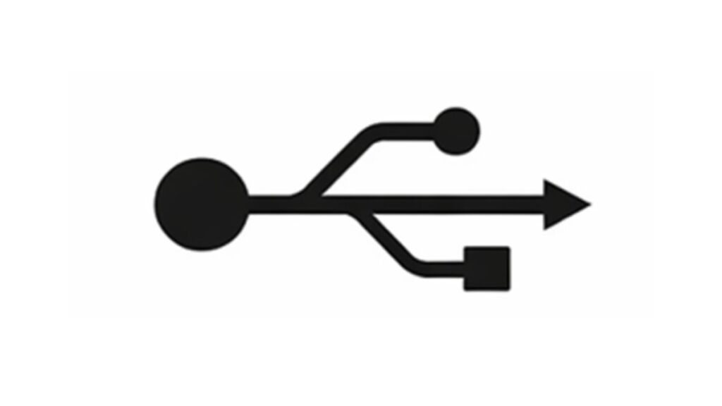 USB規格を示すトライデント型USBロゴマーク